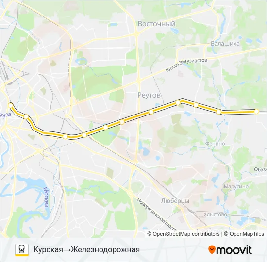 ГОРЬКОВСКОЕ НАПРАВЛЕНИЕ Train Line Map