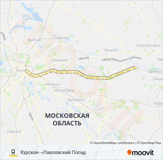 ГОРЬКОВСКОЕ НАПРАВЛЕНИЕ Train Line Map