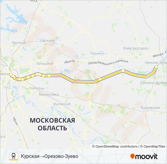 ГОРЬКОВСКОЕ НАПРАВЛЕНИЕ Train Line Map