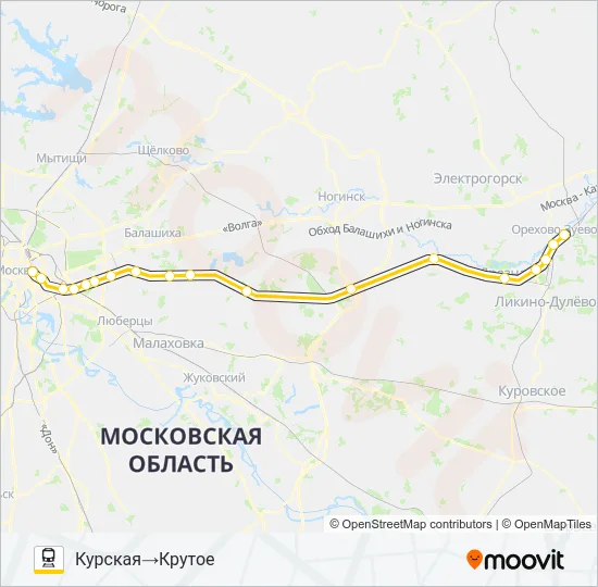 ГОРЬКОВСКОЕ НАПРАВЛЕНИЕ Train Line Map