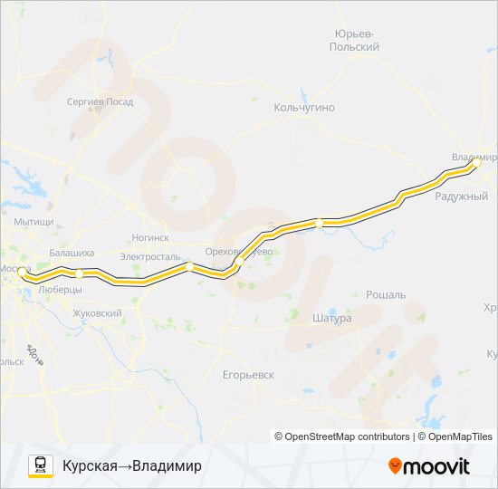 ГОРЬКОВСКОЕ НАПРАВЛЕНИЕ Train Line Map
