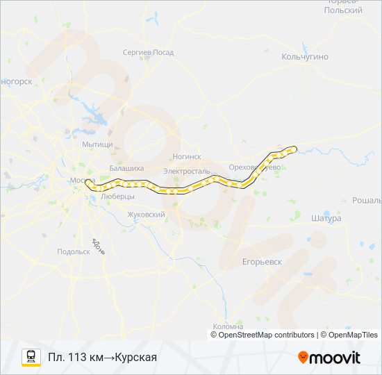 ГОРЬКОВСКОЕ НАПРАВЛЕНИЕ Train Line Map