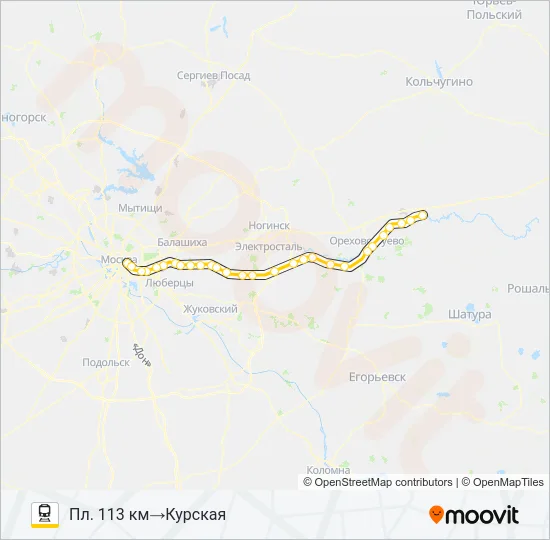 ГОРЬКОВСКОЕ НАПРАВЛЕНИЕ Train Line Map