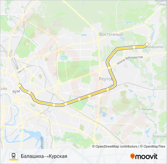 ГОРЬКОВСКОЕ НАПРАВЛЕНИЕ Train Line Map