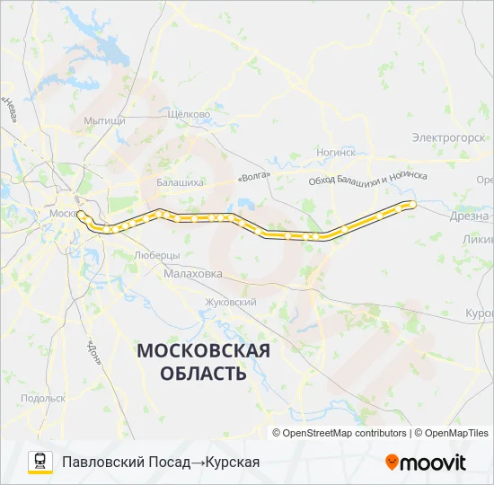 ГОРЬКОВСКОЕ НАПРАВЛЕНИЕ Train Line Map