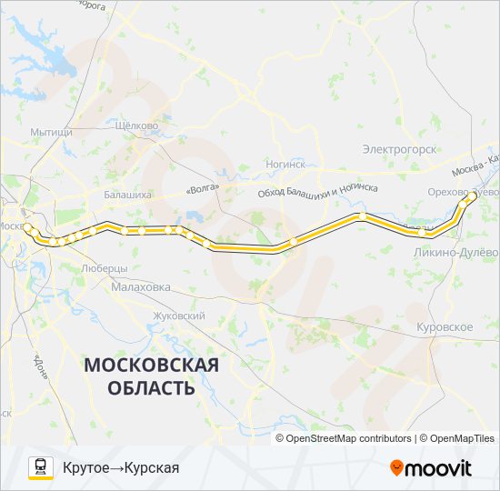 ГОРЬКОВСКОЕ НАПРАВЛЕНИЕ Train Line Map