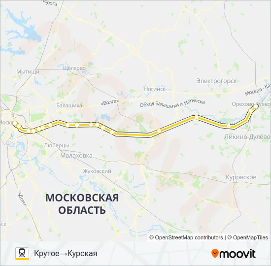 ГОРЬКОВСКОЕ НАПРАВЛЕНИЕ Train Line Map