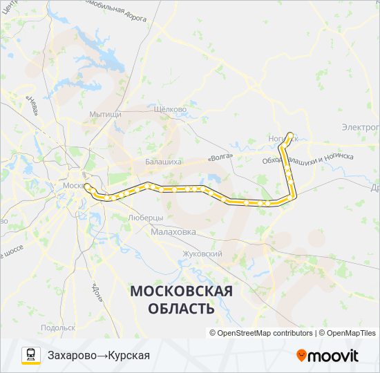 ГОРЬКОВСКОЕ НАПРАВЛЕНИЕ Train Line Map