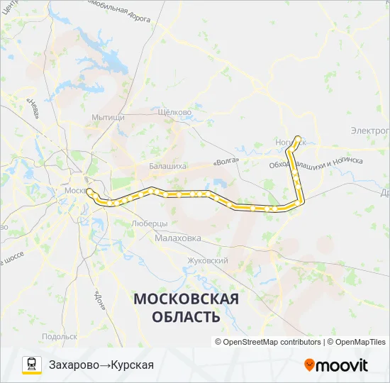 ГОРЬКОВСКОЕ НАПРАВЛЕНИЕ Train Line Map