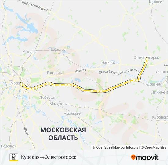 ГОРЬКОВСКОЕ НАПРАВЛЕНИЕ Train Line Map