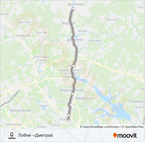 САВЕЛОВСКОЕ НАПРАВЛЕНИЕ Train Line Map