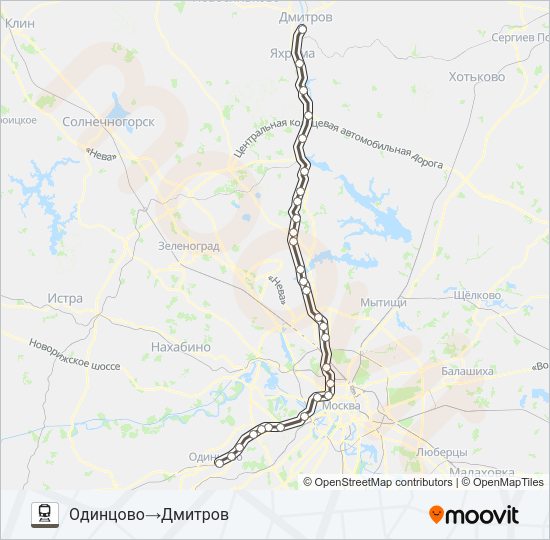 САВЕЛОВСКОЕ НАПРАВЛЕНИЕ Train Line Map