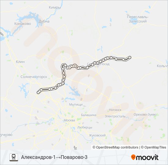 САВЕЛОВСКОЕ НАПРАВЛЕНИЕ Train Line Map