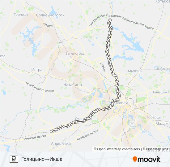 САВЕЛОВСКОЕ НАПРАВЛЕНИЕ Train Line Map