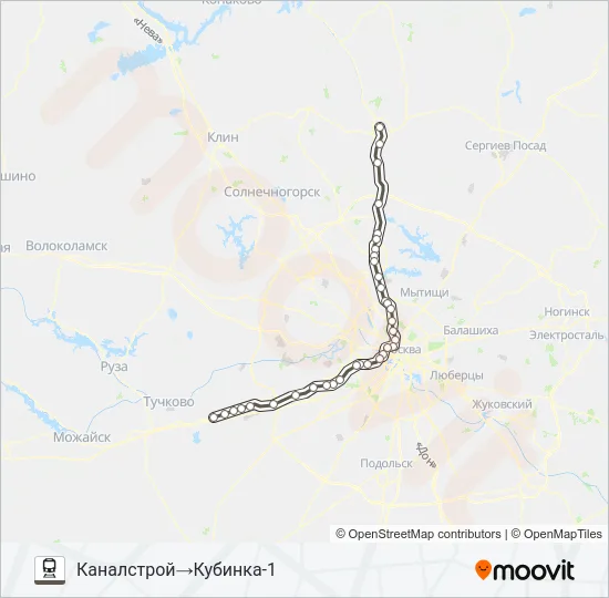 Поезд САВЕЛОВСКОЕ НАПРАВЛЕНИЕ: карта маршрута