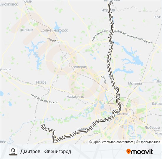 САВЕЛОВСКОЕ НАПРАВЛЕНИЕ Train Line Map