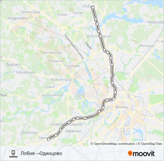 САВЕЛОВСКОЕ НАПРАВЛЕНИЕ Train Line Map