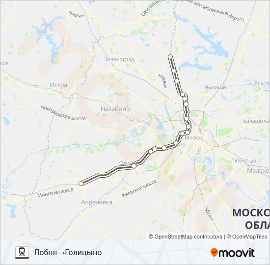 САВЕЛОВСКОЕ НАПРАВЛЕНИЕ Train Line Map