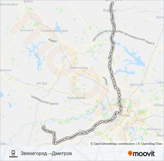 САВЕЛОВСКОЕ НАПРАВЛЕНИЕ Train Line Map