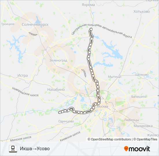 САВЕЛОВСКОЕ НАПРАВЛЕНИЕ Train Line Map