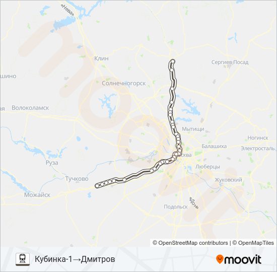 САВЕЛОВСКОЕ НАПРАВЛЕНИЕ Train Line Map