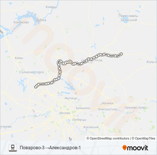 САВЕЛОВСКОЕ НАПРАВЛЕНИЕ train Line Map