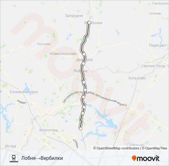САВЕЛОВСКОЕ НАПРАВЛЕНИЕ Train Line Map