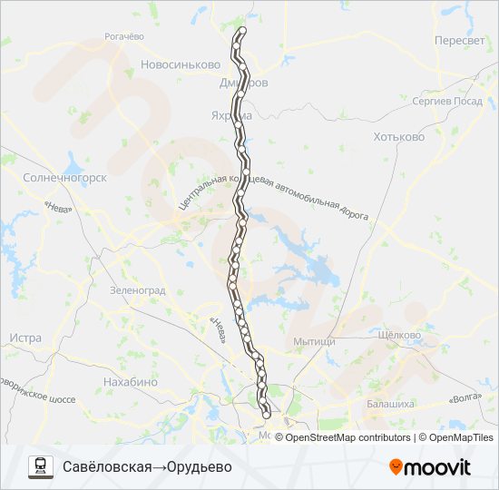 САВЕЛОВСКОЕ НАПРАВЛЕНИЕ Train Line Map