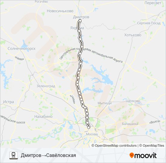 САВЕЛОВСКОЕ НАПРАВЛЕНИЕ Train Line Map