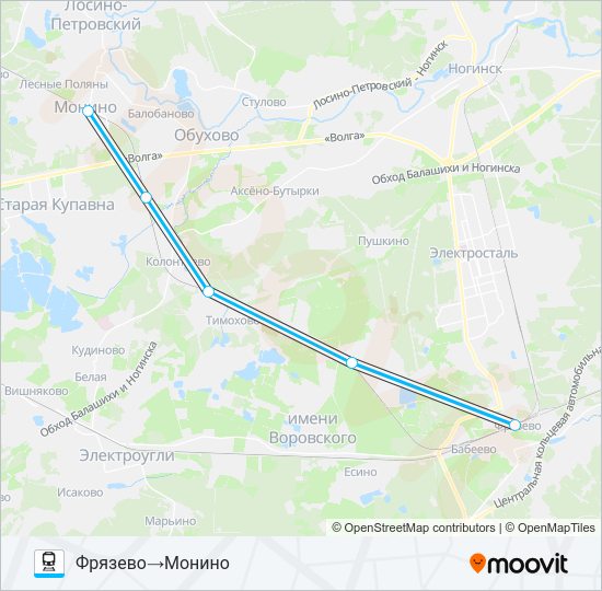 ЯРОСЛАВСКОЕ НАПРАВЛЕНИЕ Train Line Map