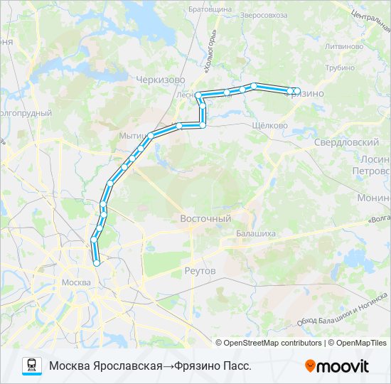 Схема остановок ярославского направления электричек