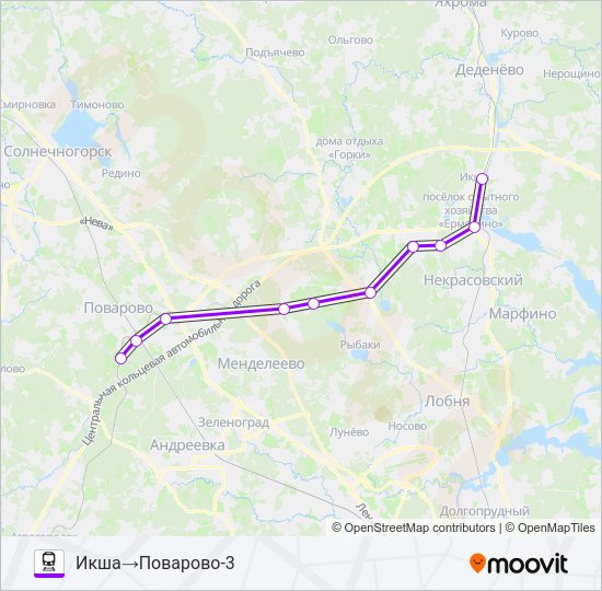ЛЕНИНГРАДСКОЕ НАПРАВЛЕНИЕ Train Line Map