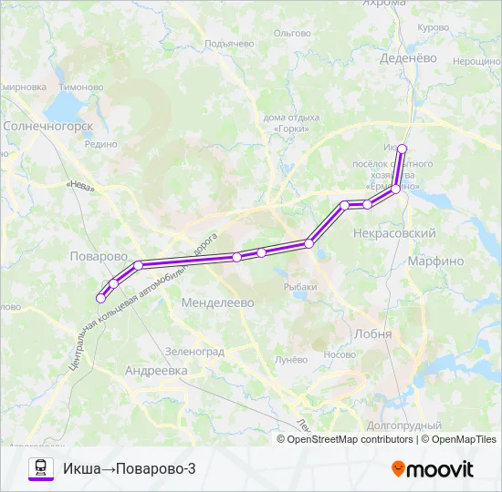 ЛЕНИНГРАДСКОЕ НАПРАВЛЕНИЕ Train Line Map