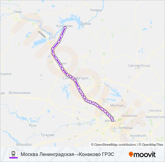 ЛЕНИНГРАДСКОЕ НАПРАВЛЕНИЕ Train Line Map