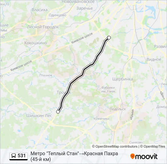 531 Bus Line Map