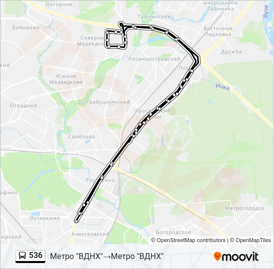 536 Bus Line Map