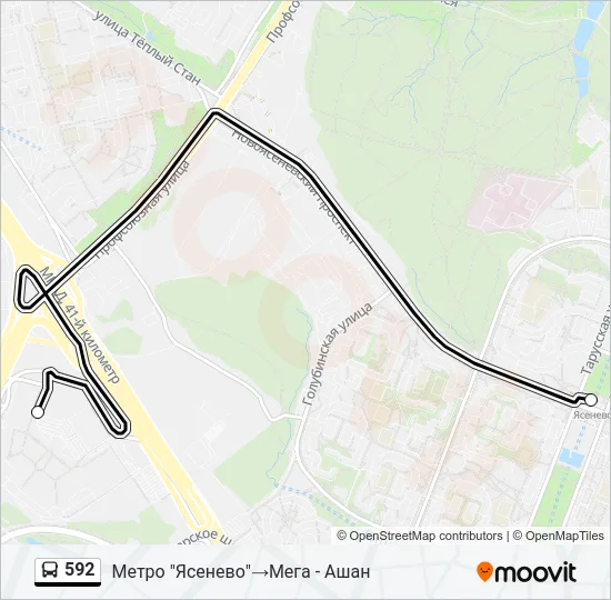 592 Bus Line Map