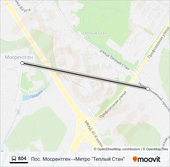 804 Bus Line Map