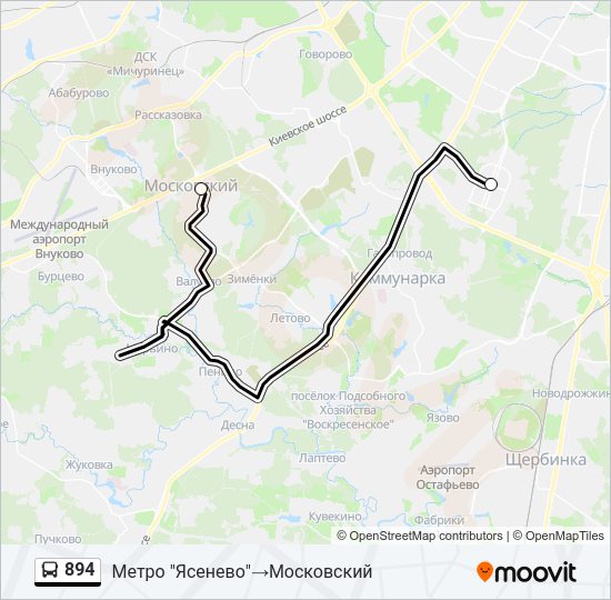 894 автобус маршрут расписание москва