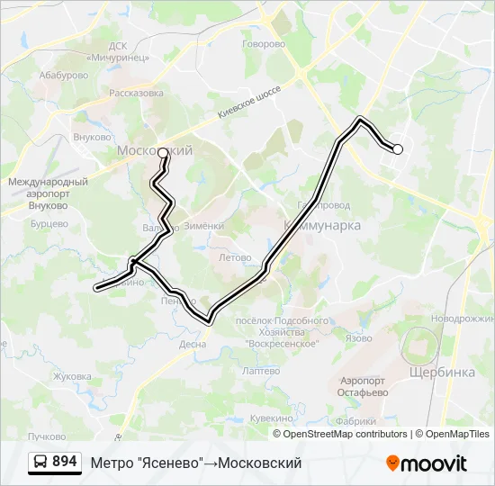 894 Bus Line Map