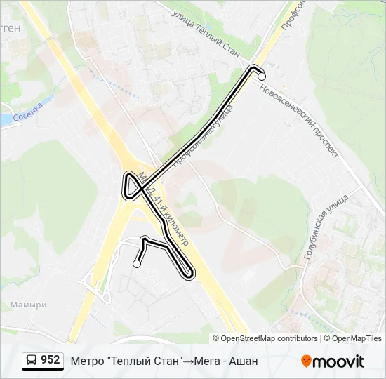 952 Bus Line Map