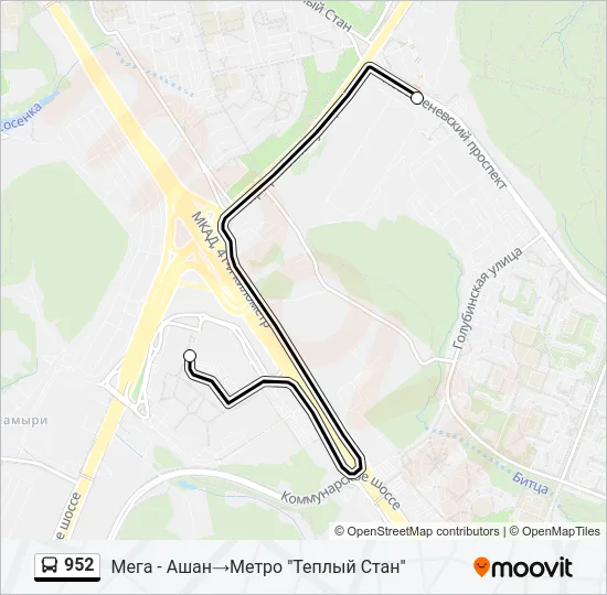 952 Bus Line Map