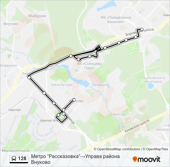 128 Bus Line Map