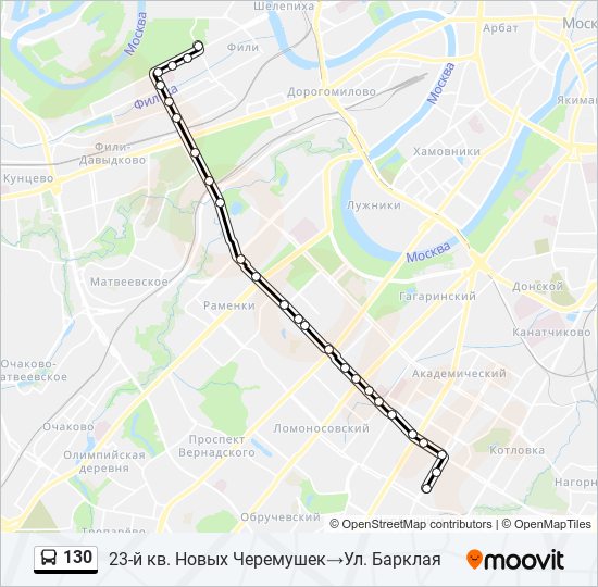 130 bus Line Map