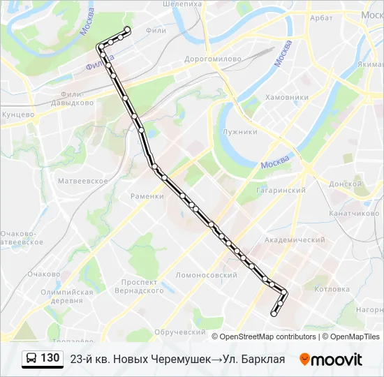 130 Bus Line Map