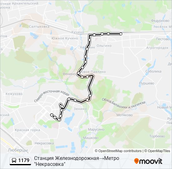 Автобус 1179: карта маршрута
