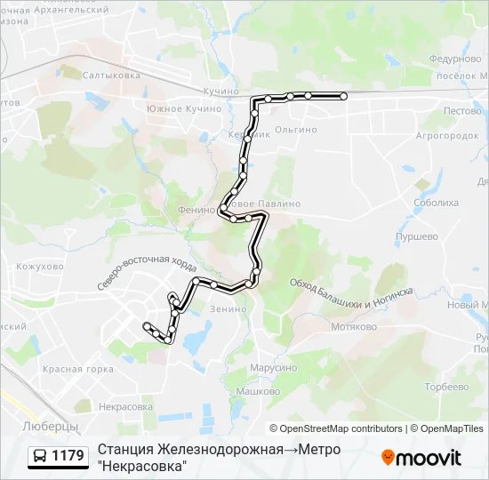 Автобус 1179: карта маршрута