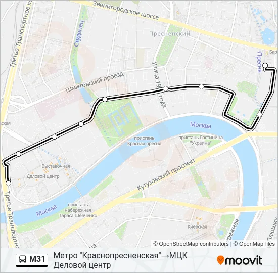 М31 Bus Line Map