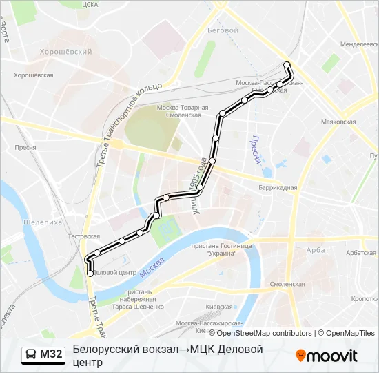 М32 Bus Line Map