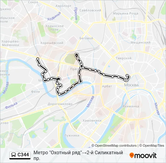 С344 Bus Line Map